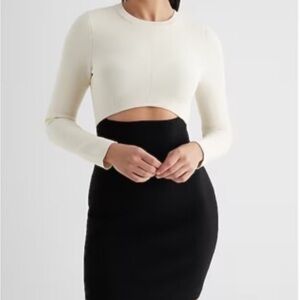 Express Black and White Sweater Dress